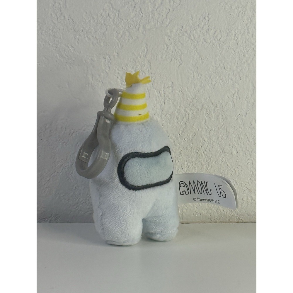 Among Us Series 2 Light Blue Crewmate Star Hat Imposter Plush Keychain Clip On